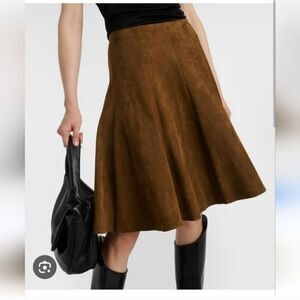 NWT Cami Sz 14 suede skirt mocha brown